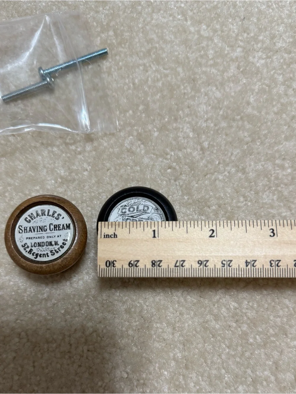 Vintage-Style Farmhouse Black and Brown Decorative Drawer Knobs - NWT
